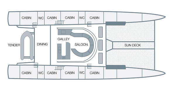 Cuba Catamaran - Deck Plan