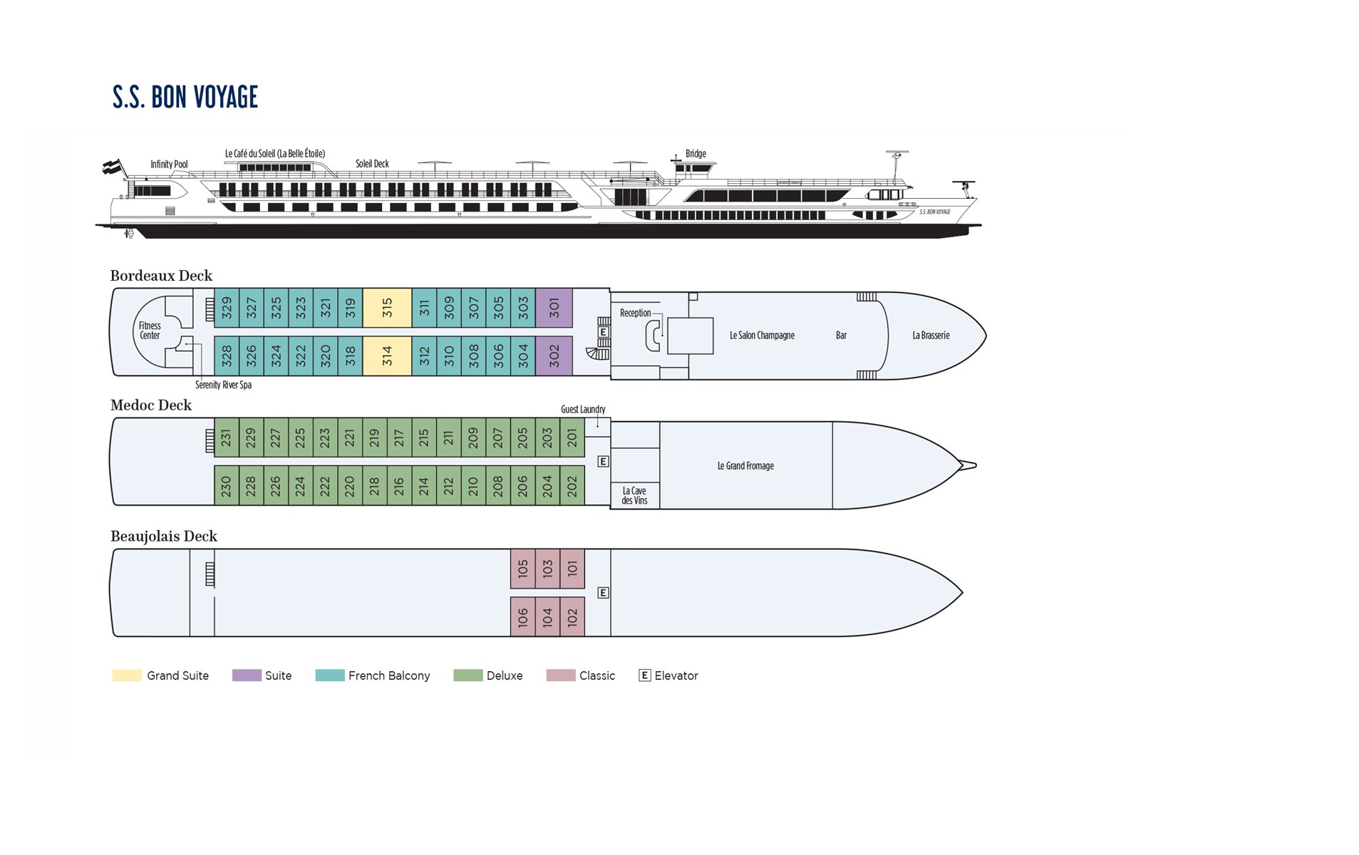 S.S. Bon Voyage - Bordeaux Deck